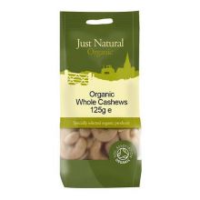 Just Natural, Organic Cashews Whole, 125g